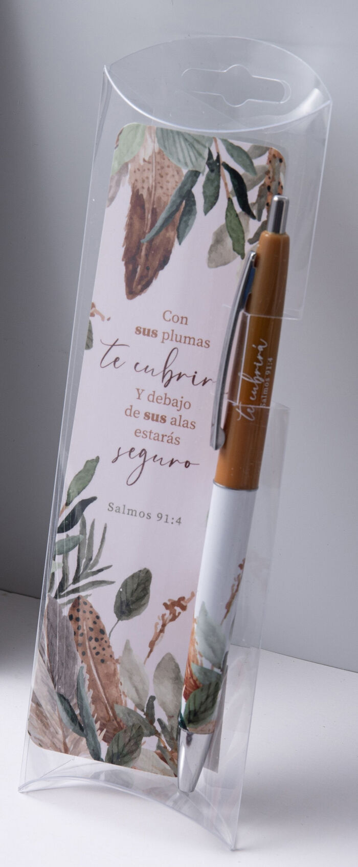 Con sus plumas tu cubrirá.  Pack separador + bolígrafo