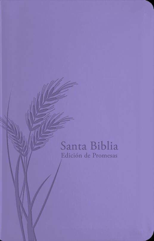 Biblia de promesas Reina Valera 1960 Tamaño manual Letra grande i/piel Lavanda con índice