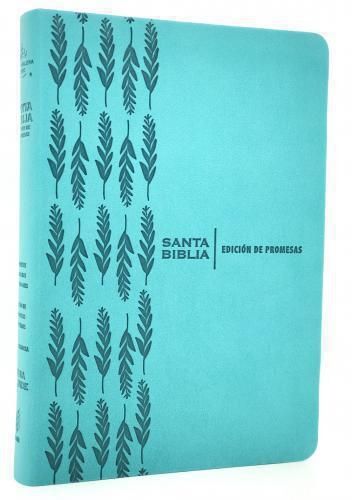 BIBLIA RVR1960 EDICION PROMESAS, TAMAÑO GRANDE, SENTIPIEL COLOR AQUA, LETRA GRANDE 
