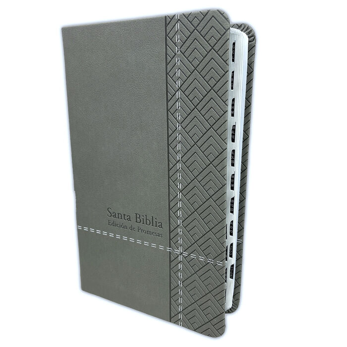 Biblia de Promesas RVR60 tamaño manual letra grande i/piel gris con índice