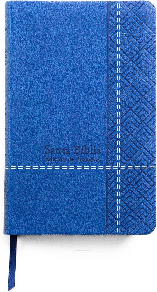 Biblia de Promesas RVR-1960, Letra Grande, Tamaño Manual, Imitación piel,  Azul
