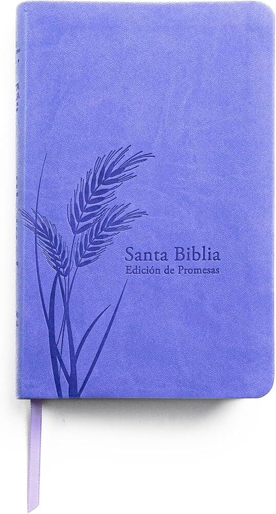 Biblia de Promesas RVR-1960, Letra Grande, Tamaño Manual, Imitación piel, Lavanda Claro