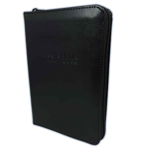 Biblia de promesas RVR60 compacta i/piel negro con cierre e índice