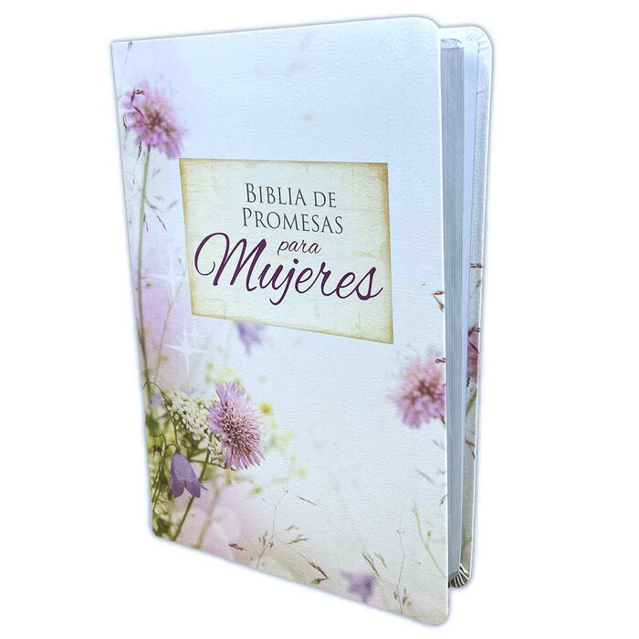 Biblia de Promesas para Mujeres Letra Gigante RV1960: imit. piel blanco floral