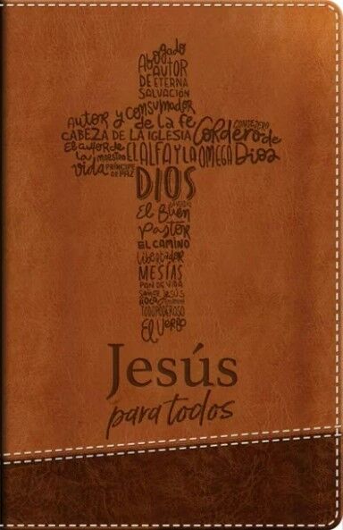 Biblia de Promesas RVR60 tamaño manual letra grande i/piel café Jesús para todos