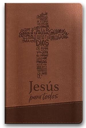 Biblia de Promesas Jesús para todos RVR60 manual letra grande i/piel café con cierre e índice 