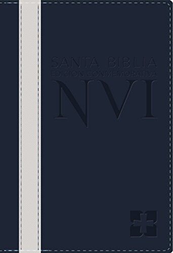 Biblia NVI Edición Conmemorativa Letra Grande i/piel Azul/Gris