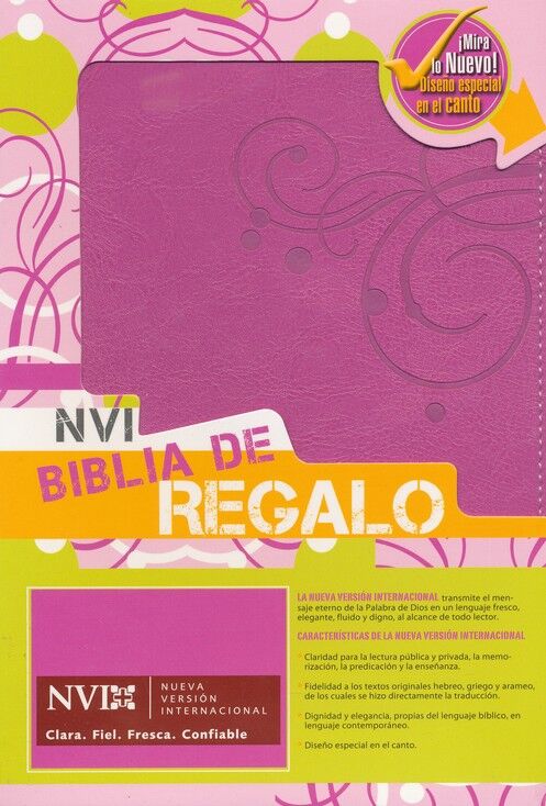 Biblia NVI Regalos y Premios i/piel Dos Tonos Rosa con borde pintado