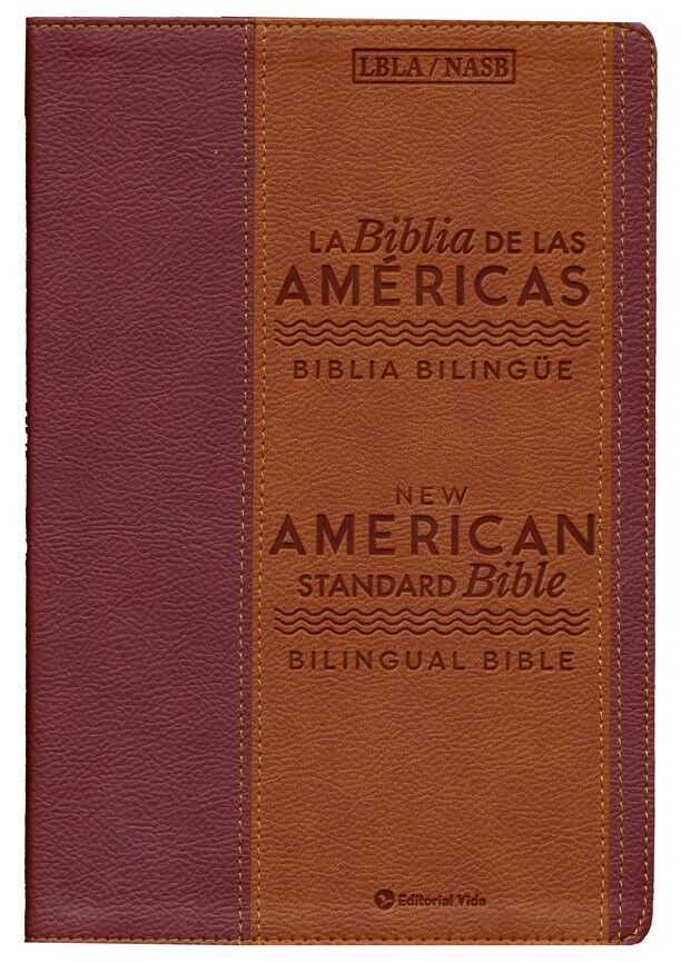 Biblia Bilingüe Américas/NASB piel italiana dos tonos marrones