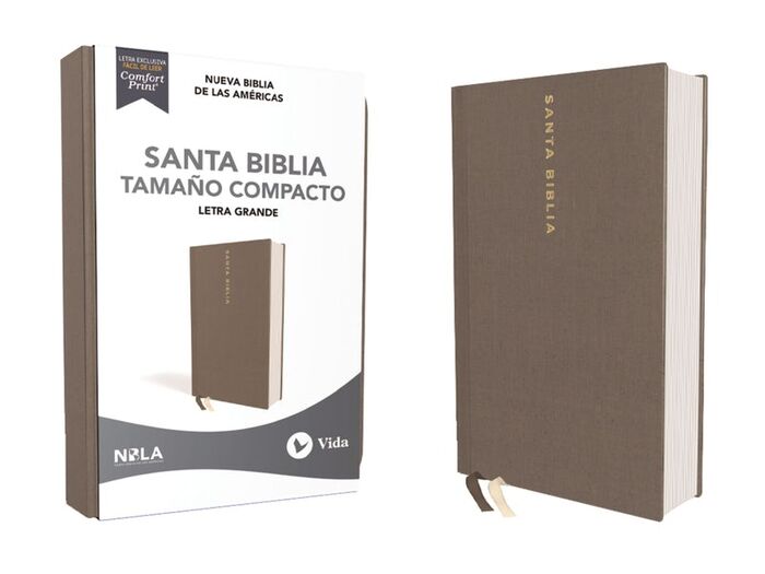 BIBLIA NBLA, LETRA GRANDE, TAMAÑO COMPACTO, TAPA DURA/TELA, GRIS