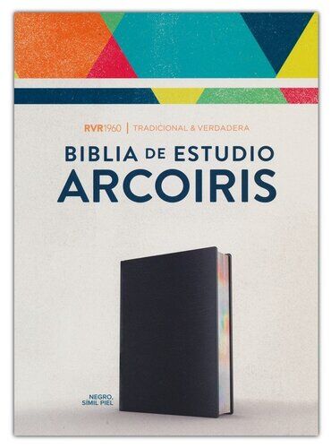 Biblia de estudio Arcoiris RVR60 imitación piel negro (Nueva edición)