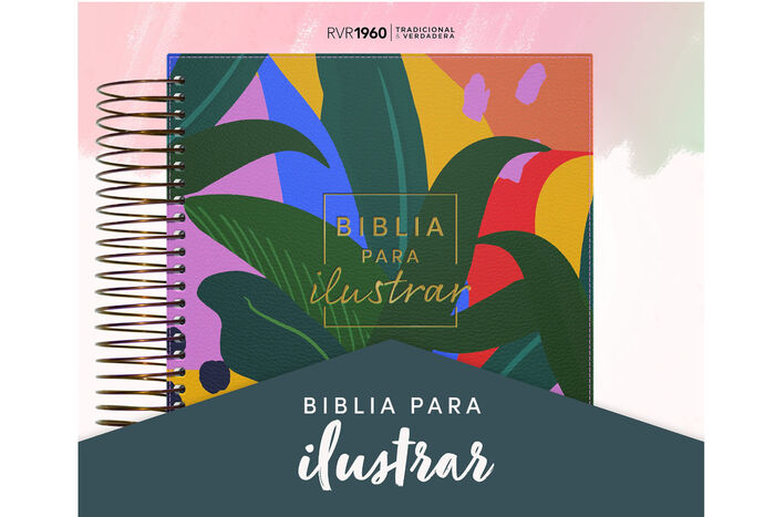 Biblia para ilustrar RVR60 floral símil piel