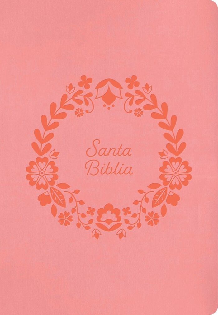 Biblia RVR60 Regalos y premios i/piel rosa con flores