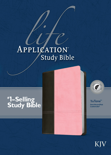 Life Application Study Bible KJV, TuTone Dark Brown/Pink indexed