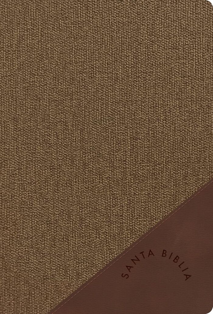 Biblia RVR60 letra grande tamaño manual, café duotono, símil piel con índice