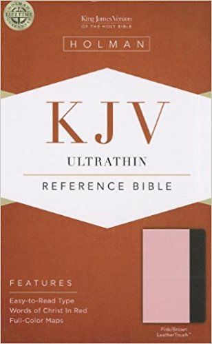 Bible KJV Ultrathin reference Bible Pink/Brown LeatherTouch Imitation Leather (en ingles)