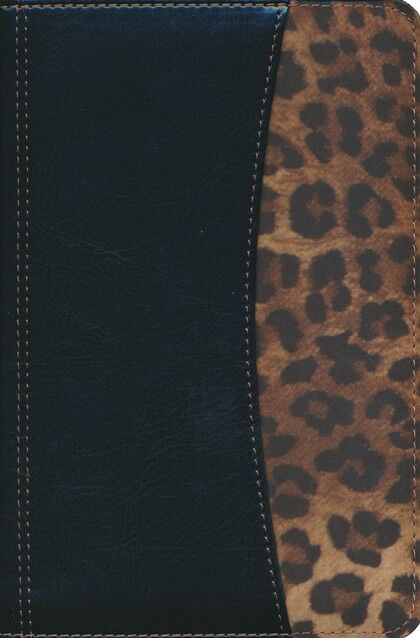 Biblia RVR60 Compacta Referencias Negro/leopardo con cierre simil piel