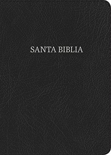 Biblia RVR60 Letra Grande Tamaño Manual Piel Fabricada Negro (canto plateado)