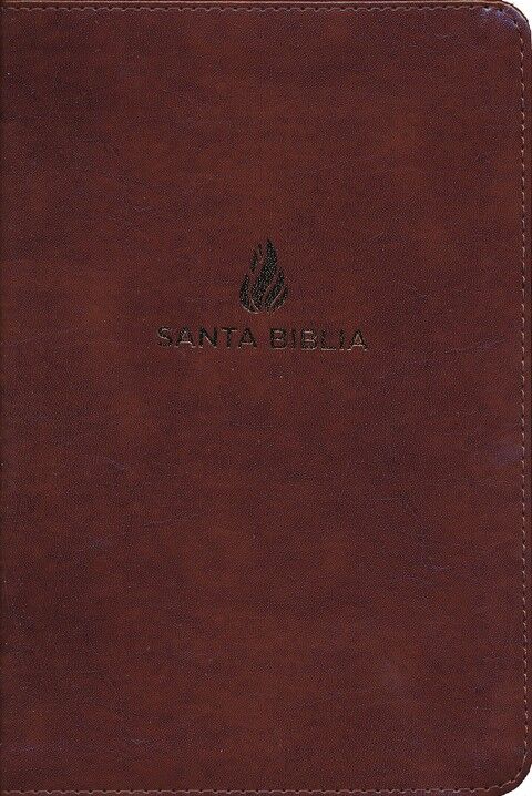 Biblia RVR60 Letra grande Tamaño manual marrón piel fabricada