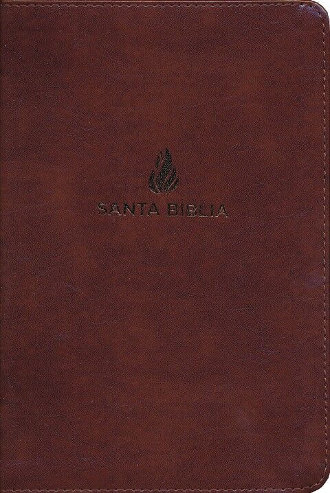 Biblia RVR60 Letra grande Tamaño manual marrón piel fabricada