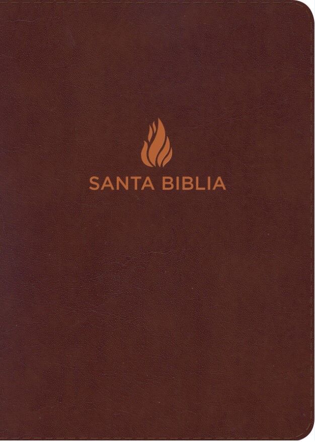 Biblia RVR60 Letra Grande Tamaño Manual marrón piel fabricada con índice