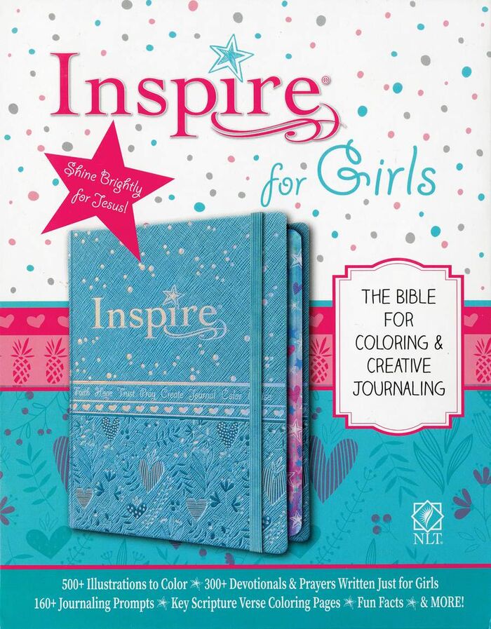 Inspire Bible for Girls NLT, Hardcover, Blue