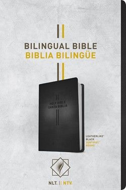 Bilingual Bible / Biblia bilingüe NLT/NTV Imitación piel negra