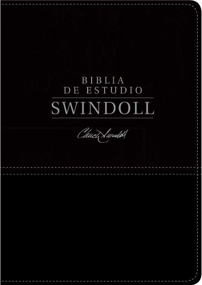 Biblia de estudio Swindoll NTV i/piel negro