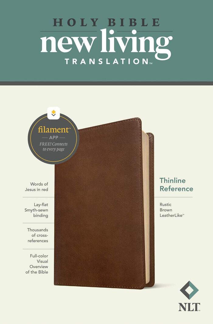 NLT Thinline Reference Bible, LeatherLike, Rustic Brown