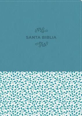 Biblia NTV Edición de referencia ultrafina letra grande i/piel turquesa floral
