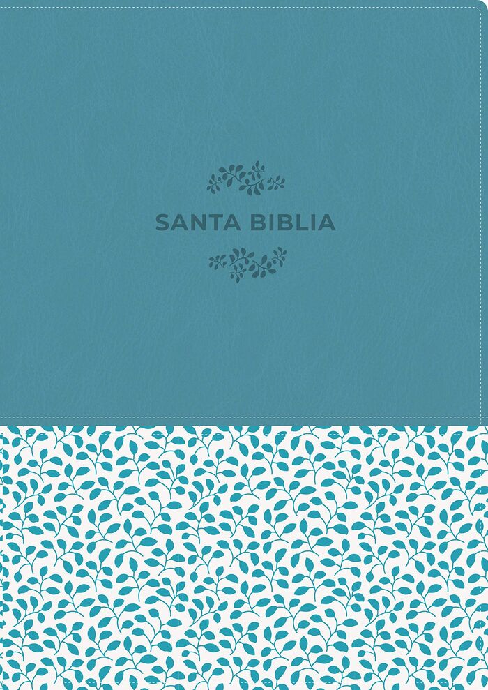 Biblia NTV, Edición de referencia ultrafina, letra grande i/piel turquesa floral con índice