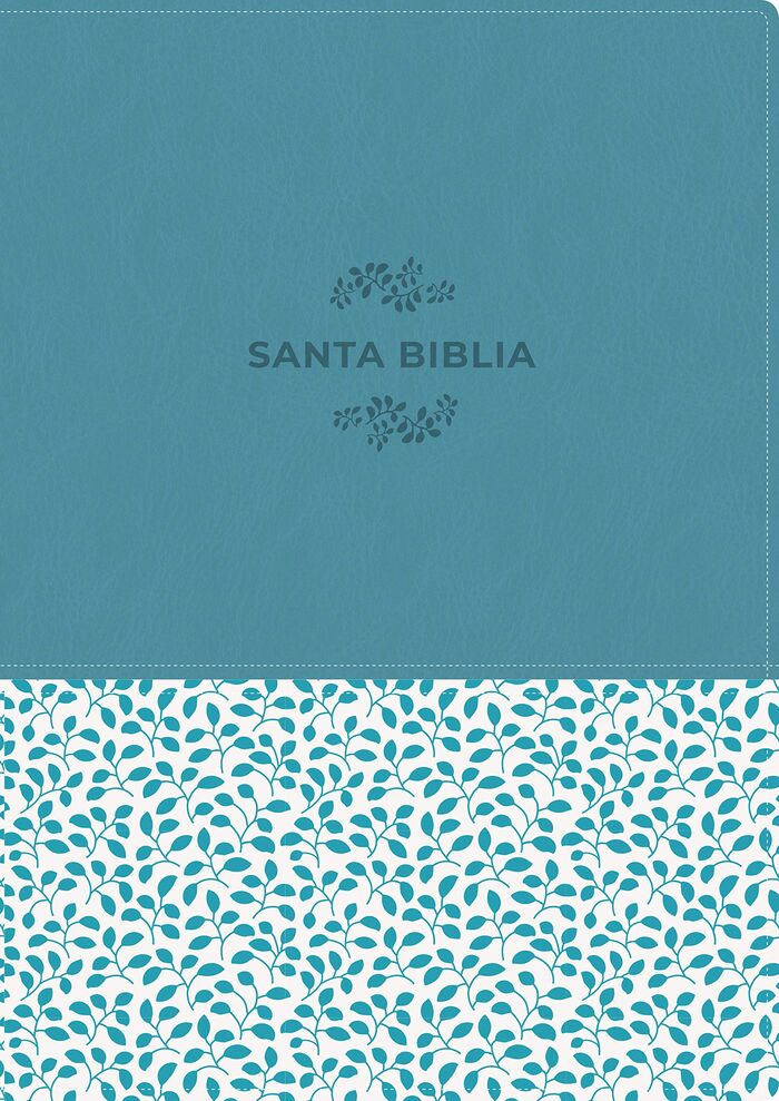Biblia NTV, Edición de referencia ultrafina, letra grande i/piel turquesa floral con índice