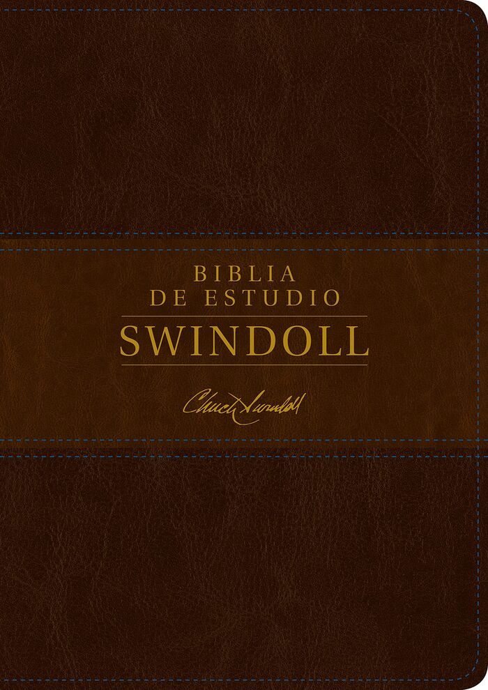 Biblia de estudio Swindoll NTV i/piel café/café con índice