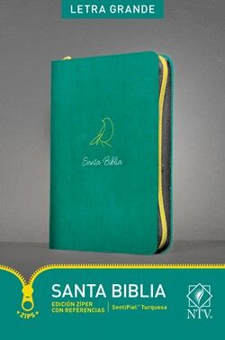 Biblia NTV con cierre letra grande Turquesa con índice