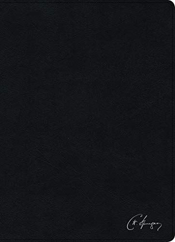 Biblia de estudio Spurgeon Reina Valera 1960, negro piel genuina
