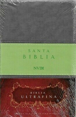 Biblia NVI Ultrafina Piel Duotono Gris/Verde