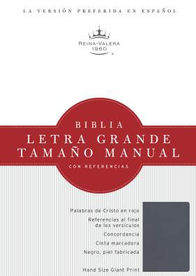 Biblia RVR60 Letra Grande Manual Referencias Piel Italiana Gris Oscuro