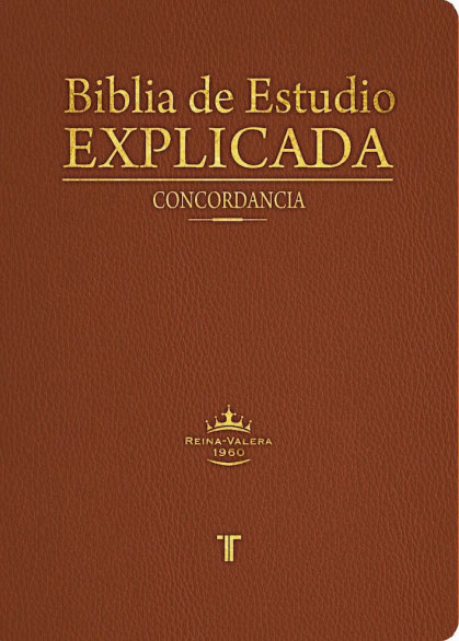 Biblia de estudio explicada RVR60 piel italiana Marrón claro con índice