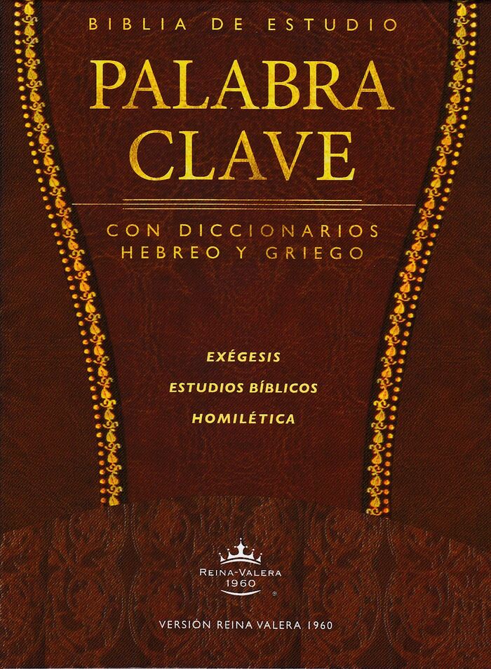 Biblia de estudio Palabra Clave RVR60 Piel Fabricada Marrón