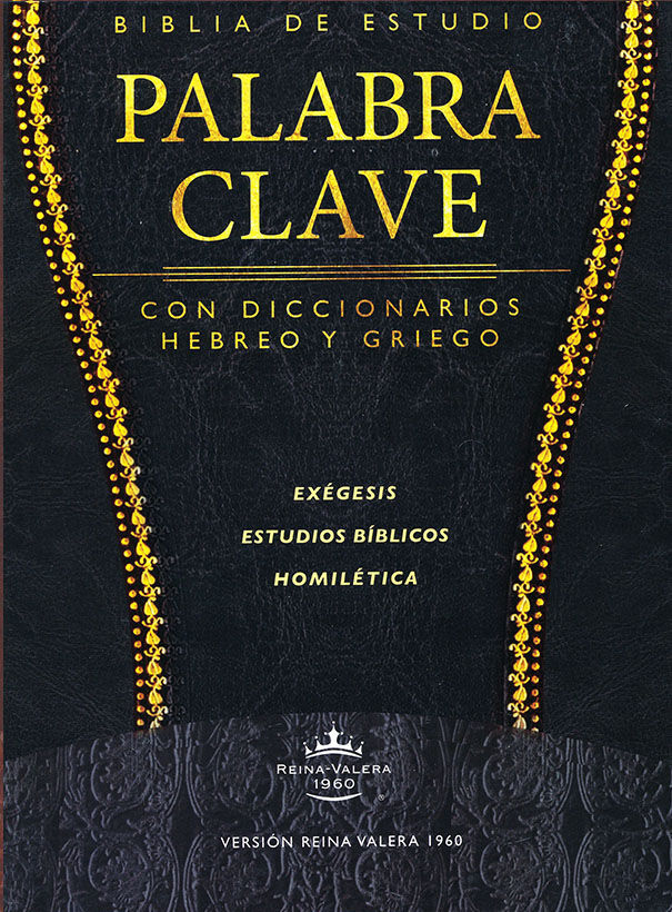 Biblia de estudio Palabra Clave RVR60 Piel Fabricada Negro