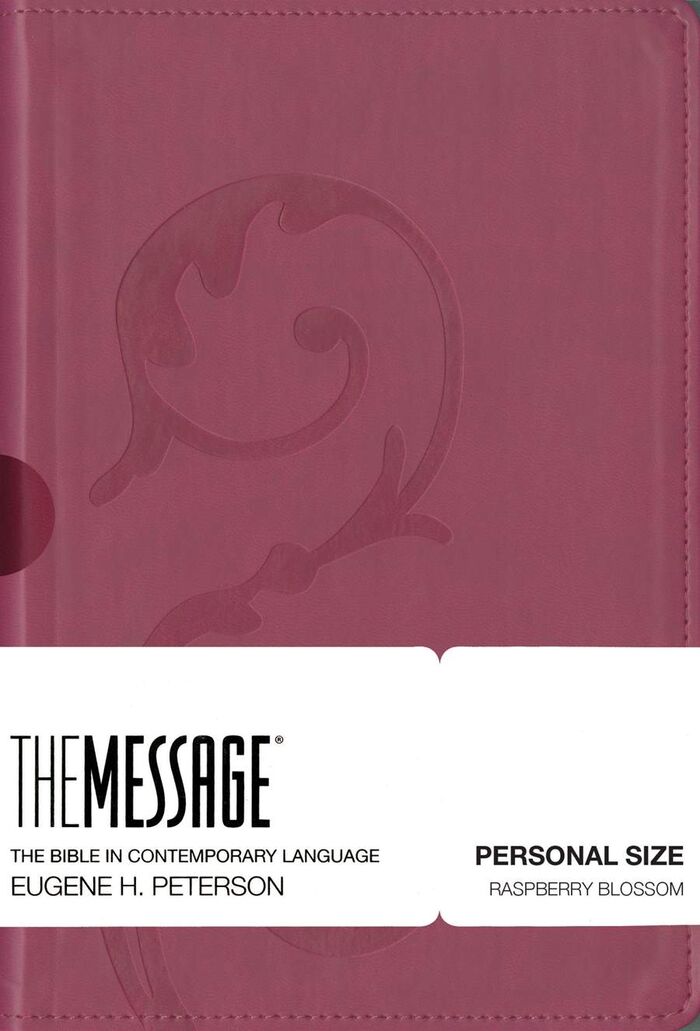 Bible The Message Personal Size, Leather-Look, Raspberry Blossom