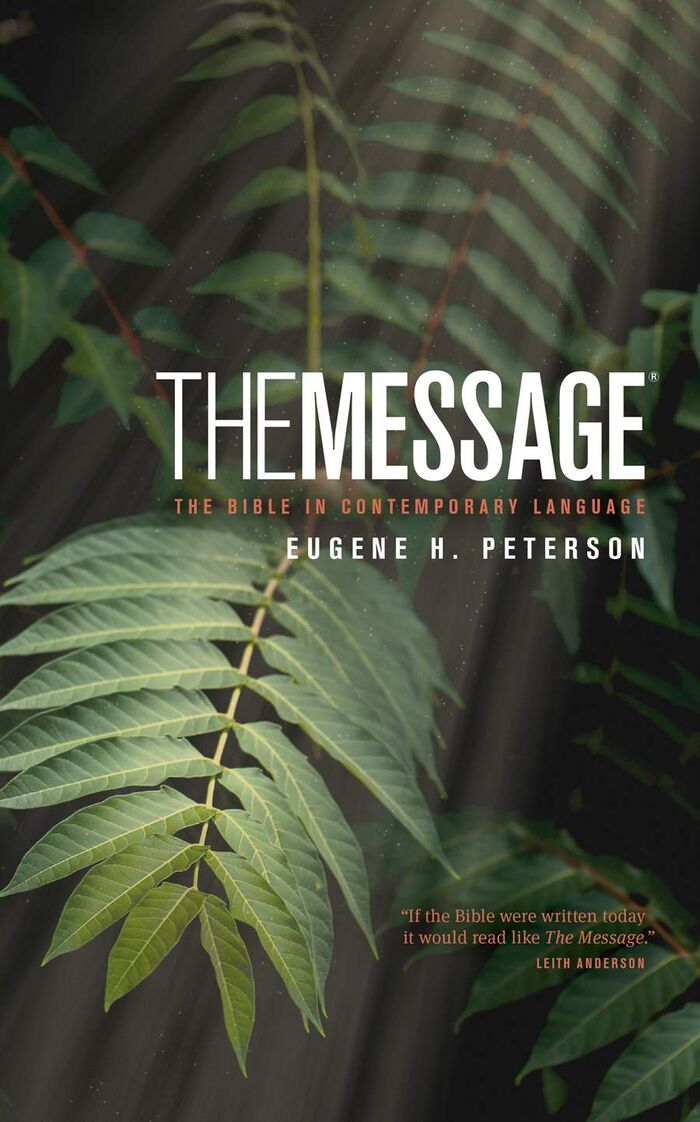 Bible The Message Personal Size, hardcover green leaves