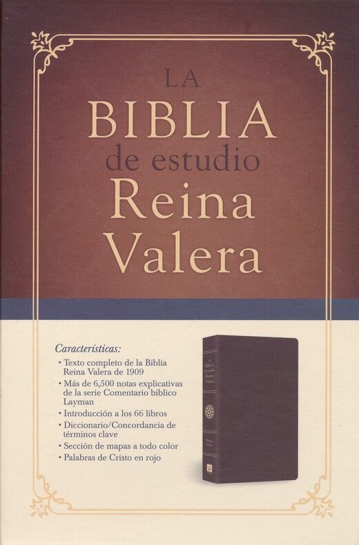 Biblia de Estudio Reina Valera 1909 Piel Color Café