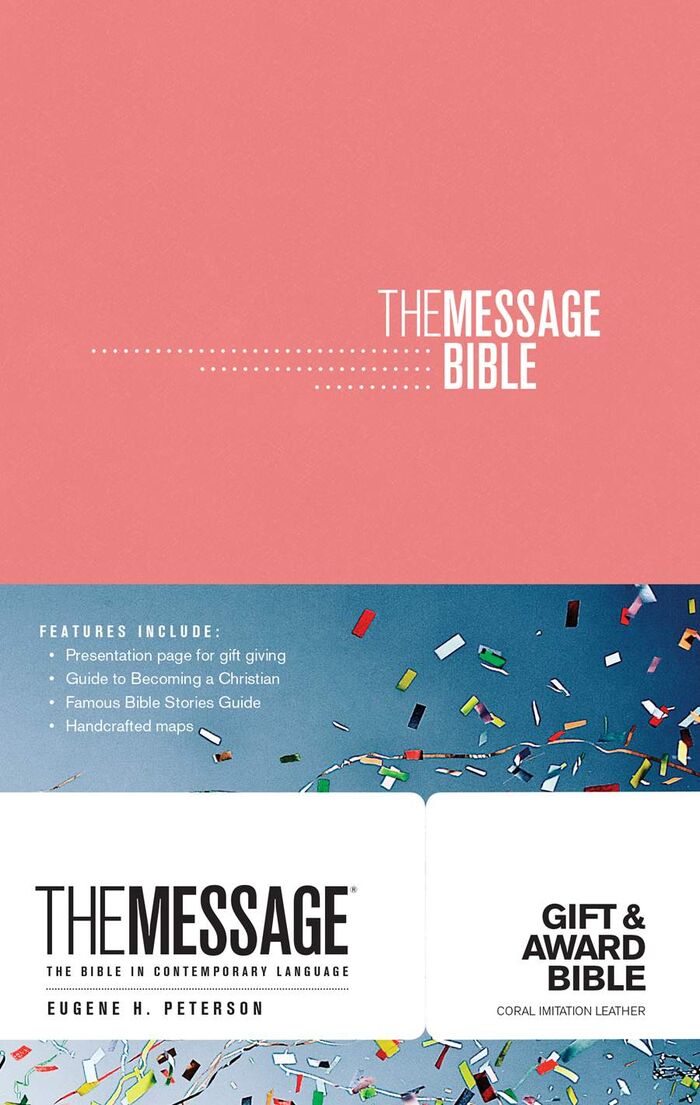 Bible The Message Gifts and Awards softcover coral