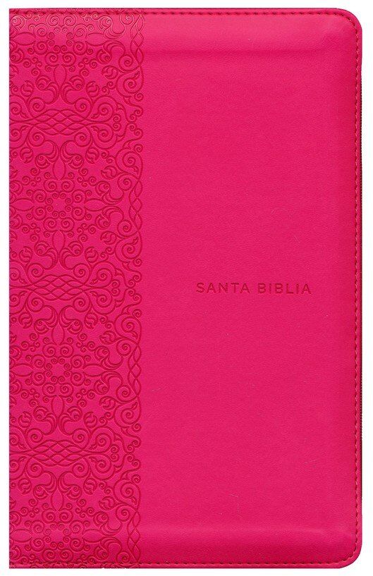 Biblia RVR60 tamaño manual letra grande i/piel rosa con cremallera