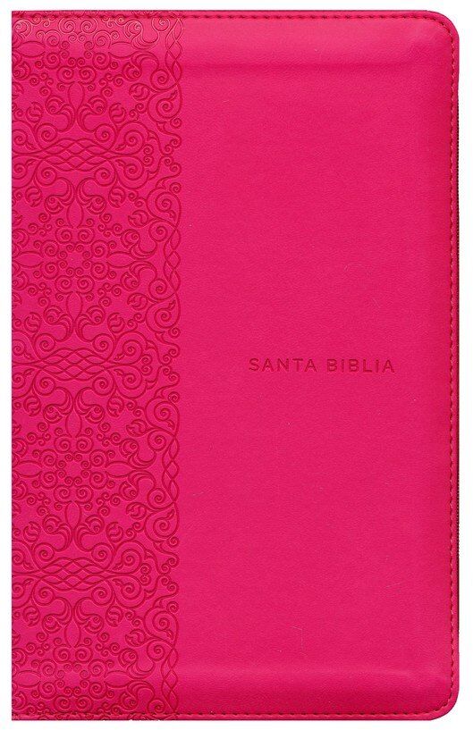 Biblia RVR60 tamaño manual letra grande i/piel rosa con cremallera