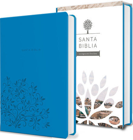 Biblia RVR60 tamaño manual letra grande i/piel azul