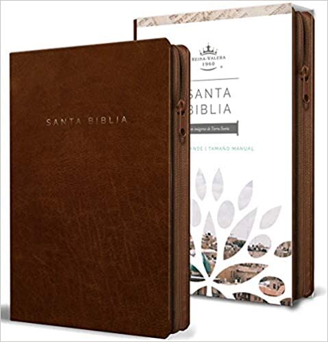 Biblia RVR60 tamaño manual letra grande i/piel canela con cremallera