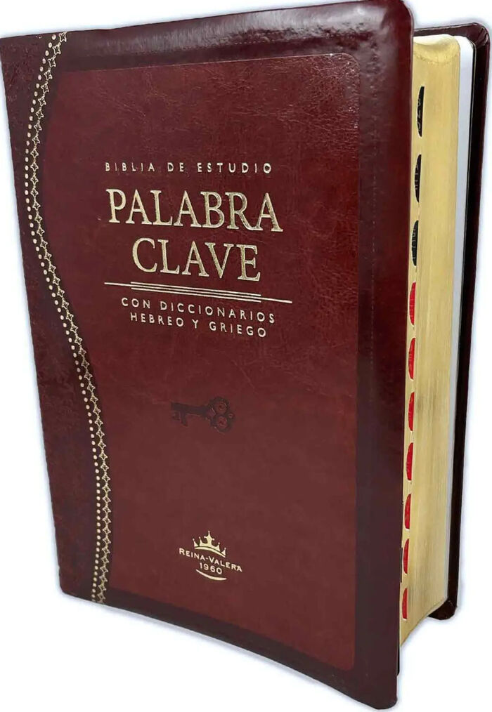 Biblia de estudio Palabra Clave RVR60 i/piel marrón con índice