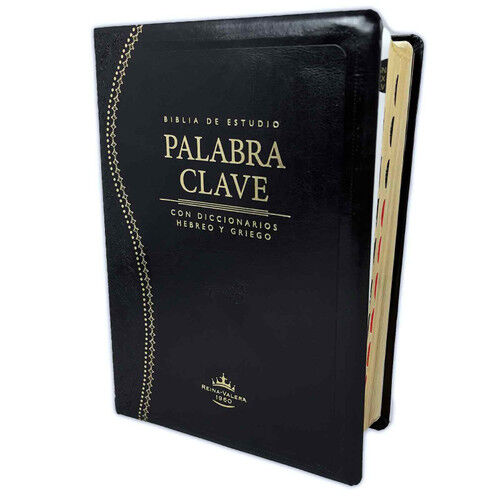 Biblia de estudio Palabra Clave RVR60 i/piel negro con índice